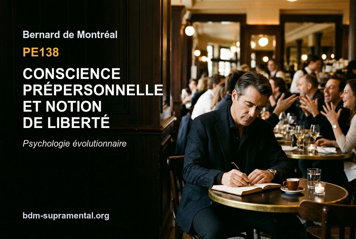 pe138-conscience-prepersonnelle-et-notion-de-liberte-bernard-de-montreal-3×2 homme isolé dans un café, groupe joyeux en arrière-plan