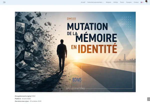 Visuel de l'entretien DM110 de Bernard de Montréal avec Daniel Ménard, mentionnant la date d'enregistrement, la date de publication et la date de mise à jour.