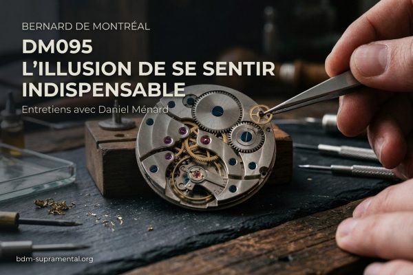Mécanisme d’horlogerie ajusté à la main, illustration de DM095 « L’illusion de se sentir indispensable